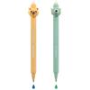 Back2Fun - Penne Cancellabili, Set di Penne Gel, Testa a Forma di Animale che Sale e Scende, Punta da 0,7 mm, Frase Divertente, Inchiostro Blu e Verde, Mostro-Capibara