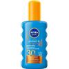 NIVEA SUN Spray Protect & Bronze SPF 30 200 ml, Crema solare 30 spray abbronzante corpo, Protezione solare 30 con attivatore di Melanina acceleratore abbronzatura, Resistente all'acqua, Non unge