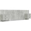vidaXL Testiera con comodini in legno grigio cemento