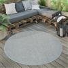 Paco Home Tappeto da esterno rotondo resistente alle intemperie per giardini e terrazze a tessitura piana in sisal look robusto dimensioni 200 cm rotondo