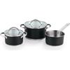 San Ignacio Set da cucina 5 pezzi (2 vasetti con coperchio + cassetto) acciaio inox rivestimento HTR IND rotondo SG