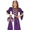 FIESTAS GUIRCA Costume da donna viola per bambina - Costume da principessa nobile medievale - costumi da regina per ragazze