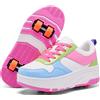 ANEFUN Ragazzi Ragazze Scarpe con Ruote Pattini Pattinaggio Bambini Pattini a Rotella Scarpe con 4 Ruote Rimovibili Comfort Sport Outdoor per Bambini, Wmp 1135, 37 EU
