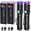 DARKBEAM Torcia UV 365nm e Torce 395nm Ricaricabile USB, Lampada di Wood Luce Nera Ultravioletta Mini LED con Clip, Rilevatore di Macchie, Tinea Felina, Urina di Gatto, Banconote, UV Resina, 2 Pezzi