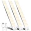 OUILA Armadio Luce con Sensore di Movimento - 4 Modalità Led, Sottopensile, Luce Notturna USB Ricaricabile - Striscia Led con Sensore per Cucina (Luce Calda-3000K, 32cm*3 Pezzi)