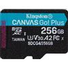 Kingston Technology 256 GB microSDXC Canvas Go Plus Gen4 200R A2 U3 Confezione s