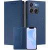 MOJIA Custodia per Motorola Edge 70 Fusion, Resistente a Cadute e Graffi, Alta Qualità PU Pelle Stile Portafoglio Cover Folio con Chiusura Magnetica. Dark Blue