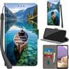 Haninsuze Cover per Samsung Galaxy A32 5G, barca | Pelle PU Portafoglio, Porta Carte, Magnetica, Libro, Antiurto Custodia
