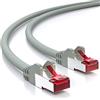 deleyCON 50m Cavo di Rete Cat6-1000 Mbit (Rame, S/FTP, Privo di Alogeni) Cavo Patch RJ45 Gigabit Ethernet LAN - per DSL Internet WLAN Switch Router Modem Patch Panel PoE - Grigio