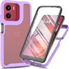 RonRun Cover Motorola Moto E15/G25/G15/G05, Antiurto 360 Gradi Full Case con Protezione per Schermo Incorporata, Trasparente Rugged TPU Bumper Doppia Protettiva Case Viola chiaro