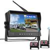 VECHTEL Kit Telecamera Posteriore IPS HD 9 Pollici senza Fili con 2 Telecamera, BSD/DVR, Telecamera Retromarcia Auto Wireless Impermeabile IP68 con Visione Notturna per Camion, Camper, Furgoni