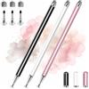 AmberVec Penna per Tablet, Pennino Touch 2 in 1 per iPhone/Samsung/Lenovo/Android, Compatibile con iPad Pro/Mini/Air/Smartphone, Alta Precisione e Sensibilità, 3 Pack (Nero, Oro, Bianco)