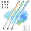 AmberVec Penna per Tablet, Pennino Touch 2 in 1 per iPhone/Samsung/Lenovo/Android, Compatibile con iPad Pro/Mini/Air/Smartphone, Alta Precisione e Sensibilità, 3 Pack (Blu, Verde, Giallo)