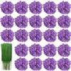 HinyoCo 28 Pz Ortensie Artificiali con steli, Ortensia di Seta Fiori Finti per Matrimonio Home Office Party Café Decorazione, centrotavola, composizioni Floreali (Viola)