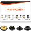HAPDEN 160 bottoni a pressione, kit di fissaggio a scatto da 15 mm in acciaio inox snap in tela di grado marino, rivestimento per barca, tessuto regolare