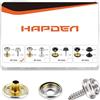 HAPDEN Set di 120 bottoni a pressione, 15 mm, in acciaio inox, per barca, in tela, 15 mm, per vestiti, pelle, barca, tessuto