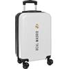 safta Real Madrid 1ª EQUIPAZIONE 24/25 - Trolley da cabina 20 pollici, valigia con ruote, lucchetto di sicurezza, valigia leggera, 34,5 x 20 x 55 cm, colore: bianco/grigio, bianco/grigio, Estándar, Casual