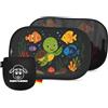 Fluffy's World Parasole auto bambini - UPF50+ anti-UV - DEKRA testato - omologato KBA (autorita federale tedesca) - elettrostatico senza ventose - GSM105+ 44x36 cm - Subacqueo - tendine parasole auto bambini