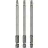 QUARKZMAN 3 Pezzi T25 Punta A Stella Testa Torx Innesto Esagonale 1/4 Lunghezza 100mm Magnetizzata Senza Foro Punta Antimanomissione 6 Punte A Stella Per Trapano Acciaio S2.