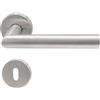 KARATINTL KARATINTLDD - Maniglia posteriore in acciaio inox, a forma di L, rosetta rotonda, per porte della stanza (rotondo-BB Buntbart)