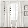Lush Decor Farmhouse - Coppia di tende da finestra in cotone tinto con nappe, 241,3 x 106,7 cm, colore: Avorio e Nero