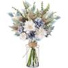 Pusuny Fiori finti in vaso, fiori artificiali, decorazione per tavolino da caffè, composizioni floreali, piante artificiali in seta, per la decorazione della casa, centrotavola, decorazione da tavolo (blu