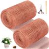 GAOUTO 2 rotoli da 12 m x 12,7 cm, rete di rame: puro intreccio di rame con forbici, nastro di rame tagliabile contro lumache, recinzione a lumache, treccia di rame puro, per il giardino, il controllo dei