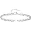 TOLOWOBK Bracciale con Iniziale A - Z, Argento Acciaio Bracciale Donna o Uomo con Nome Iniziale Braccialetto Ragazzi Regalo Natale per Papà Mamma Figlia Figlio Nonni Colleghe Coppia (H)