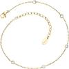 Engelsrufer Cavigliera Moonlight da donna, in acciaio inox IP oro, ciondolo con zirconi, regolabile 22 + 5 cm, elegante gioiello estivo