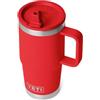 YETI Rambler - Tazza da viaggio con cannuccia colorata abbinata, Rescue Red, 591 ml