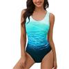 heekpek Costume da Bagno Donna Intero Un Pezzo Costumi Interi Monokini Gradient Sportivo Swimwear Imbottito Brasiliana Swimsuit One Piece Push Up Beachwear