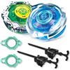 INFINITY NADO S7 Trottoli 2PCS con 2 rack lanciatori, trottola in metallo Tipo equilibrio/resistenza Rotazione destra Giocattolo per bambini bambine 5+, blu e verde