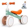 Interbaby | Bicicletta senza Pedali Bambino 1-3 Anni - Bici senza Pedali per Bambini 12-36 Mesi, Primi Passi Bambino Sicuro 4 Ruote, Prima Bici Bimbo 1-2 Anni, Regalo Bambino 1 Anno (Verde)