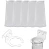 MESINURS 200 Micron 4 anello pre filtro sacchette di calze e set di supporto, acquario serbatoio filtro filtro per cisterne, sovraflussi, depurazione dell'acqua - sistema di filtrazione riutilizzabil