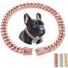 HimyBB Collana per cani color argento per cani di taglia grande, con strass scintillanti, diamanti scintillanti, in metallo, catena per cani con maglie cubane per cani di taglia piccola, media e grande