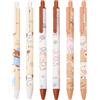KEQAR 6 pezzi/set di penne a sfera kawaii a forma di gatto e orso bianco - per bambine, cancelleria, nero