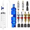 Seconero 60 ML Biciclette Sigillante Tubeless Siringa, Biciclette Siringa per Liquido Sigillante per Tubeless e Strumento di Rimozione Valvola Presta Valve con Nucleo della Valvola, Tappi Valvola