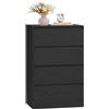 VASAGLE KAILYN Collezione - Cassettiera con 4 Cassetti, Comò, Mobile con Cassetti, Porta Abiti, 40 x 60 x 97,4 cm, Stile Moderno, Nero Ebano LTS614BE05