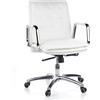 HJH Office 600932 Poltrona Girevole VILLA 10 Pelle, Sedia da Ufficio con Braccioli, Comoda, Regolabile in Altezza, Bianco Crema