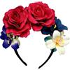 VASANA Fascia per capello con fiori di Halloween, simulazione rosa, copricapo floreale messicano, accessori e ghirlanda per capello, per matrimoni, compleanni, feste