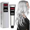 Rakiuty Tintura Per Capelli Grigi,Crema Colorante Argento Grigio Chiaro,Crema Colorante per Capelli Grigi,Silver Grey Permanent Hair Color Cream,Natural Unisex Hair Dye Light Gray Silver Color Cream