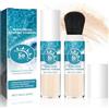 Muiefe 2 Pezzi Polvere Fissante per la Protezione Solare, Crema Solare In Polvere con Pennello, Mineral Sunscreen Setting Powder SPF 50, Controllo dell'Olio, Traspirante, Finitura Opaca Naturale & Duratura