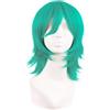 MapofBeauty 14 Pollic Corto Parrucche Wolf Tail Capelli,Teal Verde