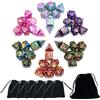 SmartDealsPro 6 x 7 Set (42 pezzi) Set di dadi poliedrici glitterati con sacchetto per DND RPG MTG Dungeon e Dragons Giochi da tavolo di ruolo, D4 D8 D10 D12 D20 (6 Set)
