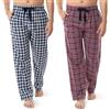 Fruit of The Loom Pantaloni da Pigiama da Uomo in Tessuto, Plaid Blu/Plaid Rosso, L