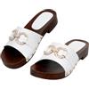 JOMIX Sandali Donna Estivi Eleganti con Morsetto Metallo e Tacco Basso Quadro Comode Scarpe Aperte e Ciabatte con Zeppa Leggere e Traspiranti per Ufficio e Città (GOLD,36)