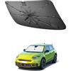 SHAOHAO Compatibile con FIAT 600 EV Hybrid Abarth 600e 2023-2026 Parasole per auto Parasole per parabrezza Facile da riporre Maniglia con cordino Protezione UV Accessori FIAT 600 parasole