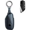 Kirain Custodia protettiva in pelle nera per chiave dell'auto, compatibile con BMW Serie 2/3/5/7 U06 X1 U11 X2 U10 X4 X5 X6 X7 XM ix ix1 i4 i5 i7 M3 M5 G05 G07 G70 G81 - Chiave intelligente