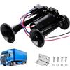 KUWUNG Clacson per camion, 24 V, 120 DB, super rumoroso Air Horn, doppio tubo ad aria corno con compressore, tromba ad aria compressa, kit clacson ad aria compressa, per veicoli da 24 V, camion Lörries