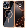 ATUTEN Cover Magnetica per iPhone 16 Pro Max Custodia (6,9 Pollici),iphone 16 Cover Compatibile con Magsafe,Custodia Traslucida Posteriore Sottile Antiurto Protettiva Antimpronta iphone Case,Oro Cachi